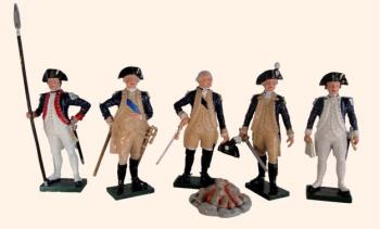 Image of Toy Soldiers Set American Generals, American War of Independence--painted