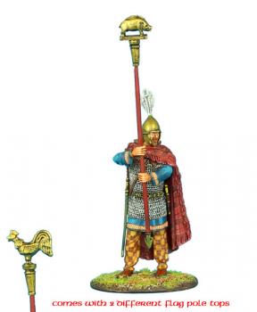 Gallic Standard Bearer with Rooster and Boar Icons--single figue--ONE IN STOCK. Gallic Standard Bearer with Rooster and Boar Icons--single figue--ONE IN STOCK. #29238