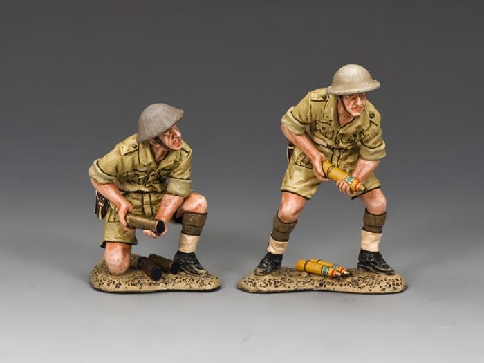 British 25 Pounder Field Gun Crew (British)--two figures -- End-of-the-Run Remainders #1