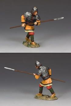 Image of Imperial Chinese Warrior Standing Ready with Spear--single figure