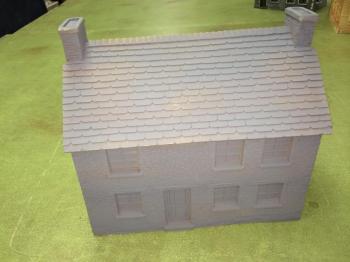 Stone House with Slate Roof--painted gray--11.5 in. x 8.0 in. x 10.5 in.--ONE IN STOCK. Stone House with Slate Roof--painted gray--11.5 in. x 8.0 in. x 10.5 in.--ONE IN STOCK. #30567
