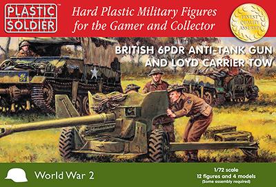 1/72nd 6 pounder and Lloyd carrier (RED BOX)--2 guns, 12 British crew figures, and 2 Lloyd carriers #1