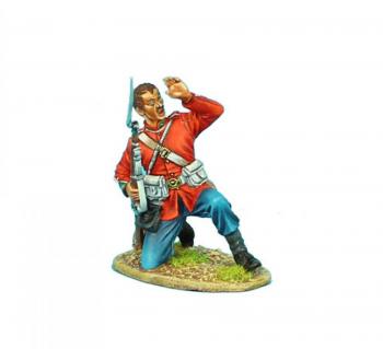 Image of British 24th Foot Kneeling Under Attack--single figure--RETIRED LAST ONE!!