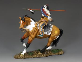 Bloody Lance--single mounted Sioux warrior figure prepares to throw his lance #0