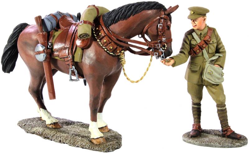 1916-18 British Lancer Feeding Horse--two pieces #1