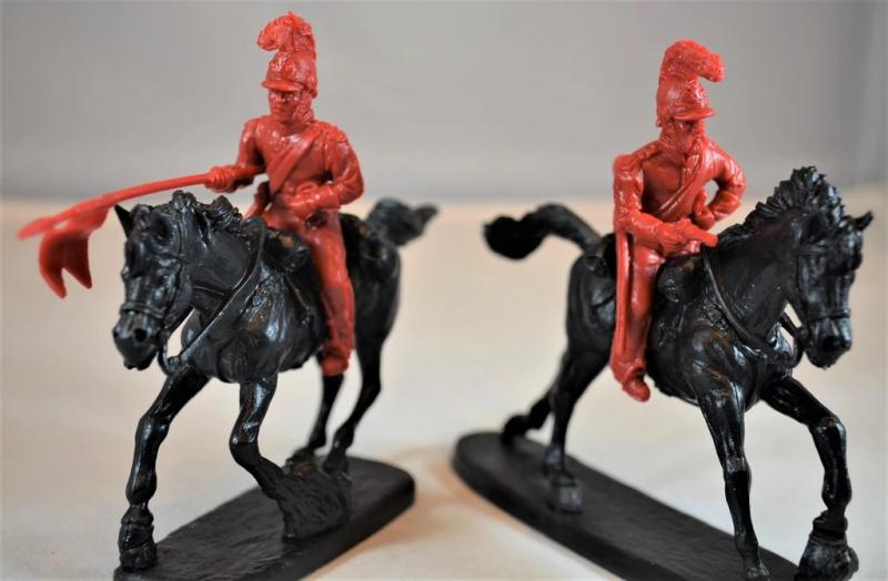 Mexican Helmeted Cavalry Lancers (Red)--8 Figures in 8 poses with swap arms and 8hHorses #3
