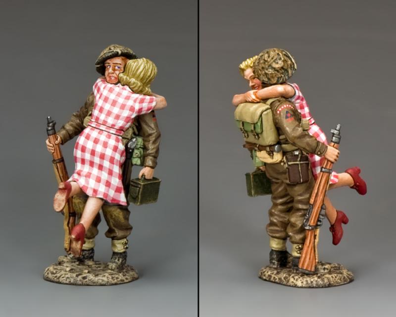 Liberation!--British Tommy & French woman figures on single base--End-of-the-Run Remainders #2