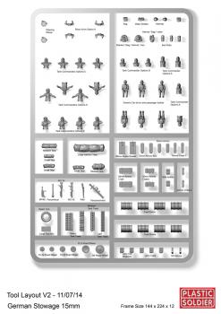 Image of 15mm German stowage and tank commanders (Black Box)--TWO IN STOCK.