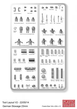 Image of 1/72 Scale German stowage and tank commanders (Red Box)--FIVE IN STOCK.