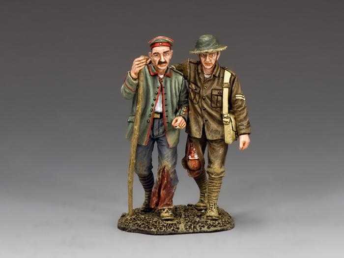 Back from the Front--British Tommy and German Prisoner--two figures on single base--RETIRED. #1