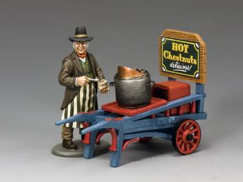 The Hot Chestnut Seller--chestnut seller and cart--RETIRED. The Hot Chestnut Seller--chestnut seller and cart--RETIRED. #32786