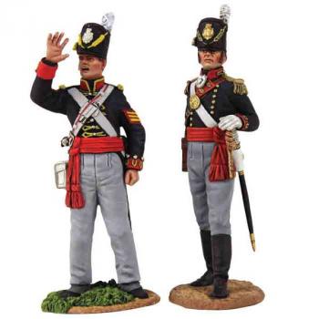 Image of British Royal Artillery Officer No.1 & British Royal Artillery NCO Signaling--two figures