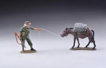 Image of Patrolman with Mule--single Aussie soldier figure with mule--RETIRED--LAST THREE!!