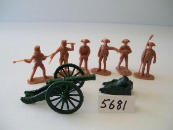 American Continental Artillery Company French 6 Pounder and Land Mortar--includes 5 Man Crew in Cocoa Brown American Continental Artillery Company French 6 Pounder and Land Mortar--includes 5 Man Crew in Cocoa Brown #33061