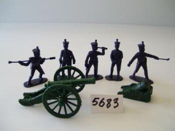 French Line Foot Artillery French 6 Pounder and Land Mortar--includes 5 Man Crew in Dark Blue French Line Foot Artillery French 6 Pounder and Land Mortar--includes 5 Man Crew in Dark Blue #33066