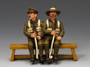 Sitting Anzacs Set #2 (Queensland)--two seated figures--RETIRED. Sitting Anzacs Set #2 (Queensland)--two seated figures--RETIRED. #33121