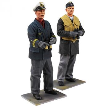 Image of On Watch--German U-Boat Crewman and Captain, WWII--two figures