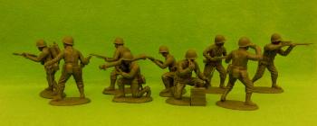 Image of American Infantry Company H.Q. Section (Netted Helmets)--nine plastic figures