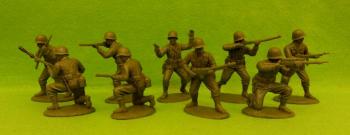 American Infantry Rifles--Defense Section (Plain Helmets)--nine plastic figures #0