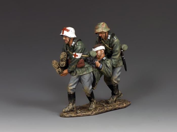 Battlefield Rescue--two German trooper figuress carrying a wounded comrade--RETIRED--LAST ONE!! #1