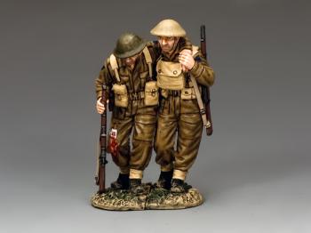 Image of Walking Wounded--two wounded WWI Tommies figures on single base--RETIRED.
