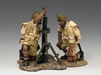 Image of Sikh Mortar Team--two figures and mortar -- End-of-the-Run Remainders