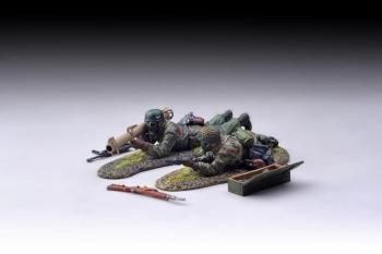 Image of Anti-Tank Team with Panzerschreck (two Normandy Fallschirmjager wearing gas masks (without the canister attachment), ammunition crate and 2 x personal side-arms for the crew)--RETIRED--LAST ONE!! Image of Anti-Tank Team with Panzerschreck (two Normandy Fallschirmjager wearing gas masks (without the canister attachment), ammunition crate and 2 x personal side-arms for the crew)--RETIRED--LAST ONE!!