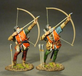 Two Lancastrian Archers, The Retinue of John de Vere, 13th Earl of Oxford, The Battle of Bosworth Field 1485, The Wars of the Roses 1455-1487—two figures--RETIRED--LAST ONE!! Two Lancastrian Archers, The Retinue of John de Vere, 13th Earl of Oxford, The Battle of Bosworth Field 1485, The Wars of the Roses 1455-1487—two figures--RETIRED--LAST ONE!! #34186