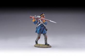 Image of Silesian Prussian Landwehr thrusting raised musket and bayonet--single figure--RETIRED--LAST ONE!!
