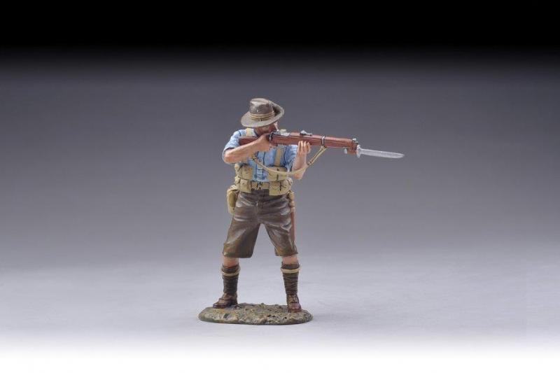 Australian Standing rifleman wearing cut off trousers and small backpack (blue/grey shirt)--single figure--RETIRED--LAST THREE!! #1