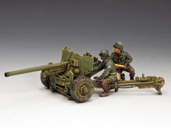 Image of M1A1 57mm Anti-tank Gun--gun, two G.I. figures, and two ammo boxes--RETIRED. LAST ONE!