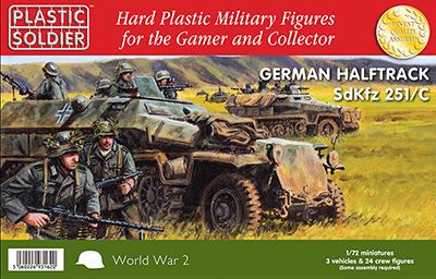 1/72nd Easy Assembly German Sdkfz 251 Ausf C Half track (RED BOX)--3 vehicles and 21 crew #1