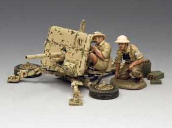 Image of 2-Pounder Anti Tank Gun (Australian)--cannon, two crew, and accessories--RETIRED.