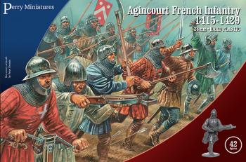 Image of Agincourt French Infantry, 1415-29--contains 36 Infantry and 6 knights/men-at-arms figures (28mm hard plastic)