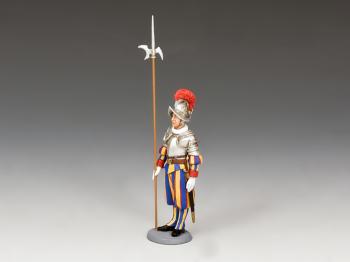 Image of Swiss Guardsman at Attention--single figure with long halberd--RETIRED -- LAST ONE!