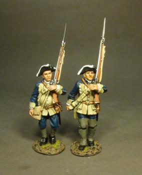 Two Line Infantry Marching, The South Carolina Provincial Regiment  (The Buffs), The Raid on St. Francis, 1759—two figures Two Line Infantry Marching, The South Carolina Provincial Regiment  (The Buffs), The Raid on St. Francis, 1759—two figures #35688