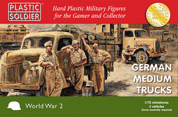 1/72nd German medium trucks--makes 3 (Red Box)--AWAITING RESTOCK. 1/72nd German medium trucks--makes 3 (Red Box)--AWAITING RESTOCK. #35715
