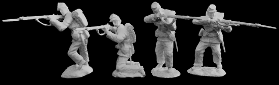 Confederates Firing Line--12 figures, 4 different poses with swappable heads. #5