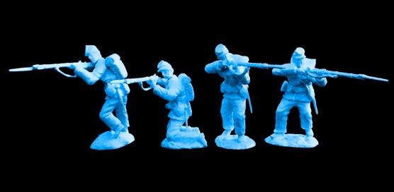 Union Firing Line --12 figures in 4 different poses w/swappable #4