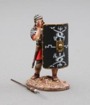 Image of Bull's-eye!--Unlucky Legionnaire with Arrow in Eye (30th Legion black shield)--single figure--RETIRED -- LAST ONE!!