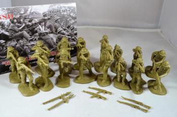 Image of North Vietnamese Army (NVA) Soldiers (Khaki)--16 figures in 8 poses plus 6 weapons
