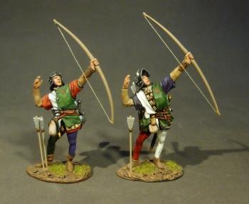 Two Lancastrian Archers, The Retinue of Henry Tudor, Tear of Richmond, The Battle of Bosworth Field, 1485, The Wars of the Roses, 1455-1487—two pieces -- LAST TWO Two Lancastrian Archers, The Retinue of Henry Tudor, Tear of Richmond, The Battle of Bosworth Field, 1485, The Wars of the Roses, 1455-1487—two pieces -- LAST TWO #36098