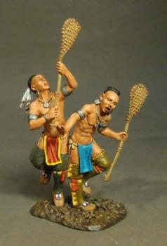 Image of Lacrosse Players Set #2, Woodland Indians, The Raid on St. Francis, 1759--single piece Image of Lacrosse Players Set #2, Woodland Indians, The Raid on St. Francis, 1759--single piece