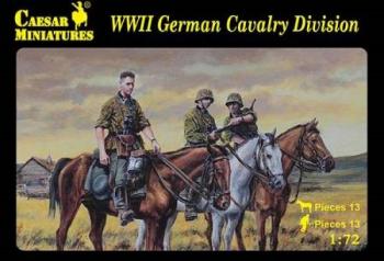 Image of WWII German Cavalry Division--13 figures in 5 poses and 13 horses in 4 horse poses--TWO IN STOCK!