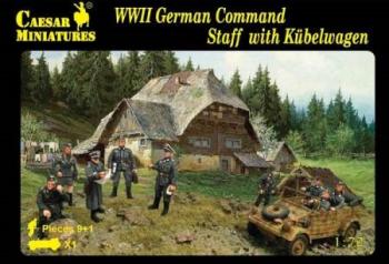 Image of WWII German Command Staff with Kubelwagen--10 figures in 10 poses and 1 vehicle--AWAITING RESTOCK.