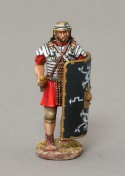 Image of Marching Roman Legionnaire with Haversack (30th Legion black shield)--single figure--RETIRED--LAST TWO!!