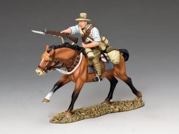 Image of Mounted Kiwi Charging with Rifle #2 (New Zealand Mounted Rifles)--single mounted figure--RETIRED.