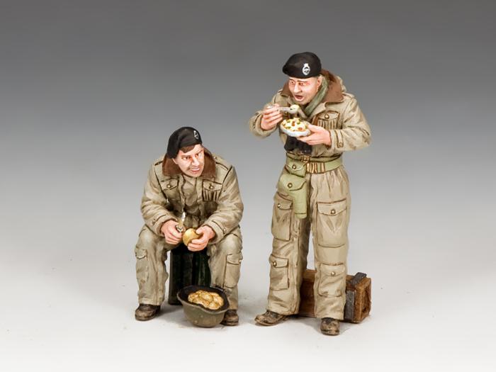 British Dismounted AFV (Armoured Fighting Vehicle) Crew Set #1--two figures -- End-of-the-Run Remainders #1
