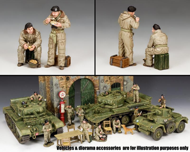 British Dismounted AFV (Armoured Fighting Vehicle) Crew Set #1--two figures -- End-of-the-Run Remainders #2