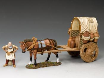 The Travelling Wine Merchant--single figure, wine cart, & horse--RETIRED. The Travelling Wine Merchant--single figure, wine cart, & horse--RETIRED. #36967
